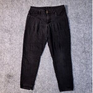 AG Denim Women's Size 14 Black Wash Stretch Tapered‎ Jeans Designer Casual